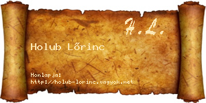 Holub Lőrinc névjegykártya